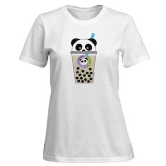 bengbuPANDA 100% Cotton Women’s Cut Boba Tea-Shirt - Picture 3 of 4